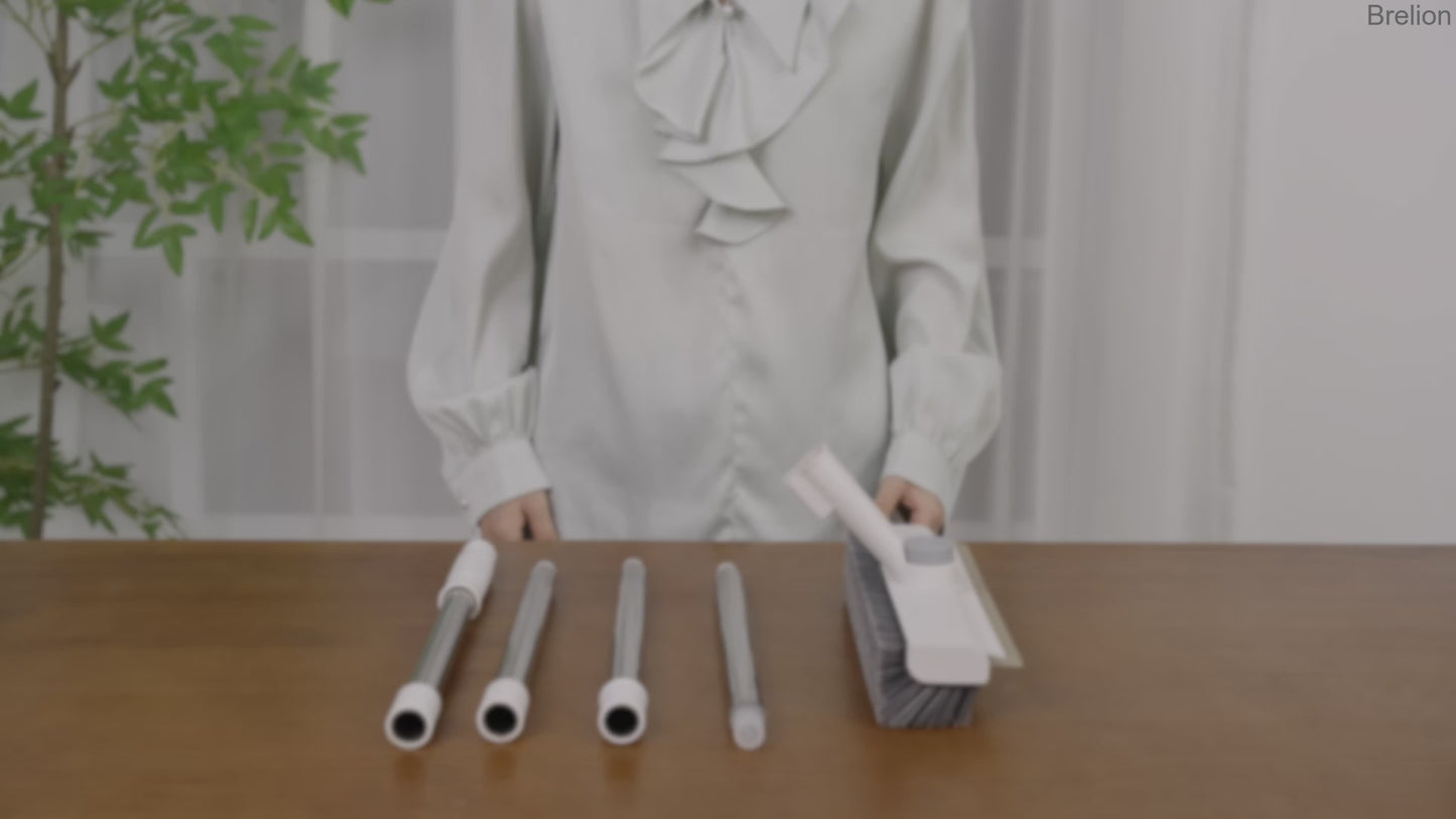 3-in-1 Heavy-Duty Floor Scrub Brush with Long Handle for Bathroom, Kitchen, Patio & Garage